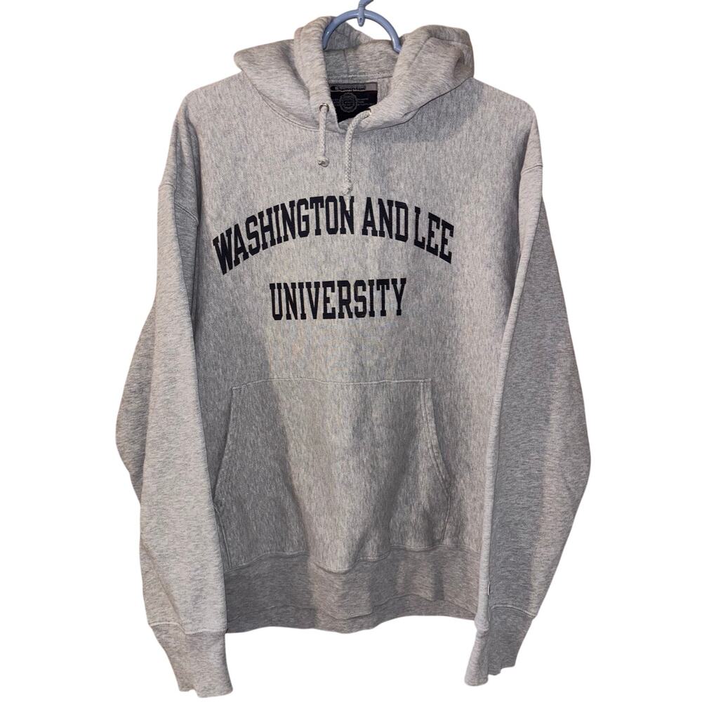 Vintage Champion Washington and Lee University gray hoodie sweatshirt (large)